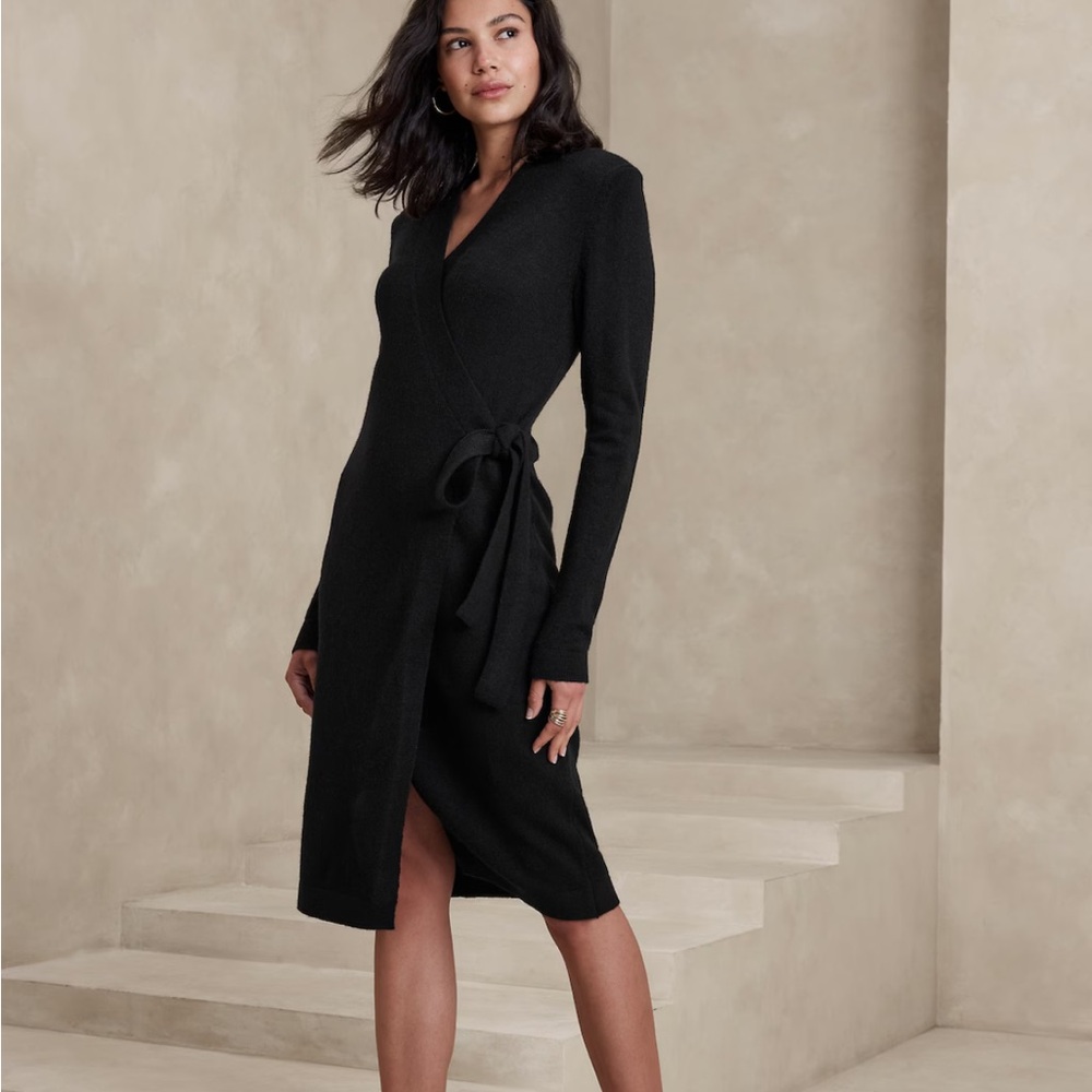Banana Republic Wrap Knee-Length Sweater Dress NWT
